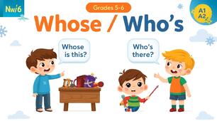 Самостійна робота Тема: Whose / Who’s Рівень: A1–A2 (5–6 клас)