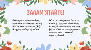 Презентація до уроку української мови для 5 класу з теми "Сполучення букв йо, ьо"