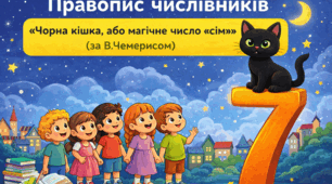 Правопис числівників. В. Чемерис "Чорна кішка, або магічне число "сім"»(продовження)