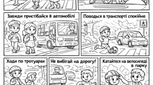 Плакат-розмальовка "Правила дорожнього руху"
