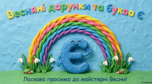 Презентація до уроку навчання грамоти "Закріплення звукового значення букви "є". Опрацювання тексту "Весняні подарунки".