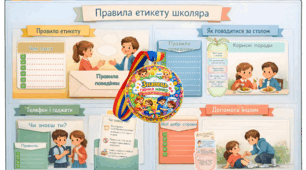 Виховний захід «Правила етикету школяра» (інтерактивний плакат, 1–5класи)