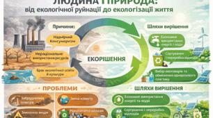 Навчальний проект «Людина і природа: від екологічної руйнації до екологізації життя»(матеріали для вчителя+робочий аркуш учня+чеклист+зразок виконання+тест+інтерактивні вправи)