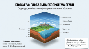 БІОСФЕРА ЯК ГЛОБАЛЬНА ЕКОСИСТЕМА, ЇЇ СТРУКТУРА ТА МЕЖІ