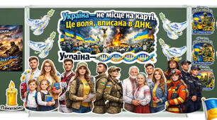 💙💛 Оформлення до 4-ї річниці війни🇺🇦  Україна — не місце на карті. Це воля, вписана в ДНК🧬
