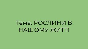 Урок: «Рослини в нашому житті»