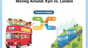 Moving Around: Kyiv vs. London. Інтерактивна презентація до Unit 14 за підручником Prepare 5 (НУШ)
