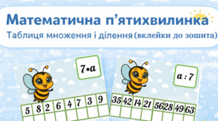Математична п'ятихвилинка: картки-вклейки. Множення та ділення на 7.