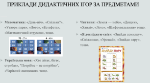 Технологія використання дидактичних ігор в освітньому процесі початкової школи