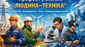 Професії у системі «людина-техніка»: енергетик, вітроенергетик, фізик, інженер розумних систем.