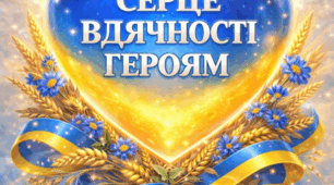 Оформлення дошки Урочиста патріотична ілюстрація «Серце вдячності героям»