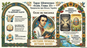 Інфографіка до уроку української літератури в 9 класі "Тарас Шевченко. «Ісаія. Глава 35»"