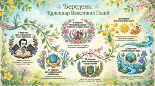 Інфографіка "Календар важливих подій березня"