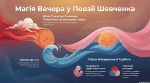 Інфографіка до вірша "За сонцем хмаронька пливе..." Тарас Шевченко