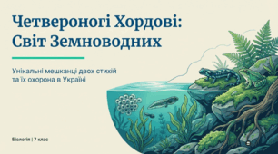 Четвероногі хордові тварини. Амфібії, їхня роль у природі та житті людини. Рідкісні та зникаючі види України/свого краю.