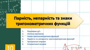 Парність, непарність та знаки тригонометричних функцій