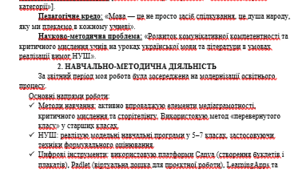 ЗВІТ про результати педагогічної діяльності у міжатестаційний період