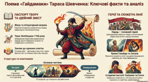 Інфографіка до уроку української літератури в 9 класі "Тарас Шевченко. Поема «Гайдамаки»"
