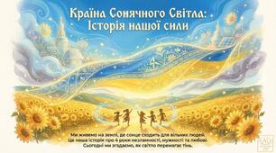 Презентація до 4-ї річниці незламності "Країна сонячного світла: Історія нашої сили" 15 слайдів