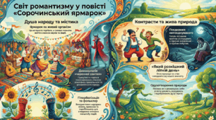 Микола Гоголь «Сорочинський ярмарок».  Система образів, риси романтичного стилю.