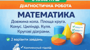 Діагностична робота з теми “Довжина кола. Площа круга. Конус. Циліндр. Куля. Кругові діаграми”.