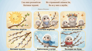 Мнемотаблиця до вірша про вербові котики