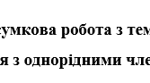 Діагностувальна (контрольна) підсумкова робота за групами результатів з теми "Речення з однорідними членами"