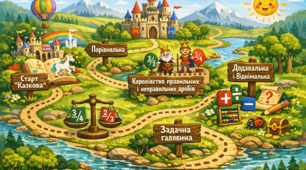 Конспект уроку "Подорож Чарівною країною звичайних дробів"