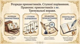 Розряди прикметників. Ступені порівняння. Правопис прикметникі з не. Тренувальні вправи.