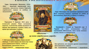 Плакат Тарас Григорович Шевченко