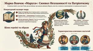 Інфографіка до уроку української літератури в 8 класі "Марко Вовчок "Маруся""