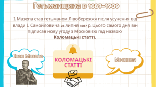 "Гетьманщина за часів Івана Мазепи" історія України, 8 клас