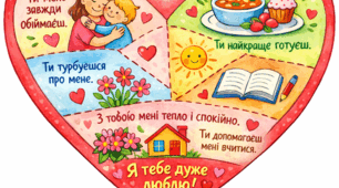 Подарунок для мами. Серце "5 причин, чому я люблю маму"