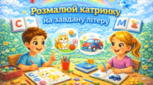 Завдання з грамоти «Розмалюй катринку на завдану літеру (приголосні)»
