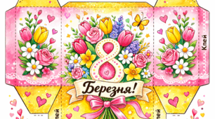 🌸 Шаблон коробочки до 8 Березня 🌸