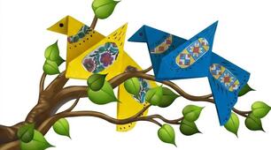 Орігамі «Співуча українська пташечка».