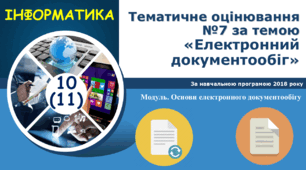 10-11 клас Тематичне оцінювання №7 за темою: «Електронний документообіг»