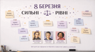 Розтяжка «8 березня. Сильні. Вільні. Рівні.»