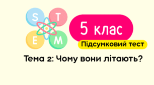 Підсумковий тест (Тема 2: Чому вони літають?) 5 клас STEM О. Бутурліна