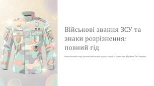 Урок 13 "Військові звання, знаки розрізнення (родів, видів військ)". Модуль 2. Основи управління та планування.