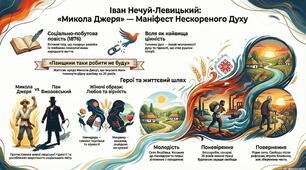 Інфографіка до уроку української літератури в 8 класі "І. Нечуй-Левицький. "Микола Джеря""