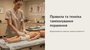 Урок 62 "Правила тампонування поранення. Відпрацювання техніки тампонування поранення". Модуль 6. Домедична допомога в умовах бою.