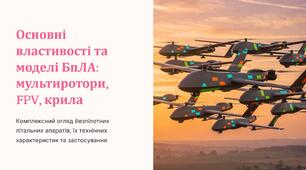 Урок 5 "Основні властивості та моделі БпЛА (мультиротори, FPV, крила)". Модуль 1. Військові технології та їх розвиток.