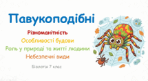 7 клас НУШ. Павукоподібні