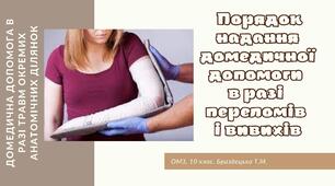 Презентація "Порядок надання Домедичної допомоги в разі переломів і вивихів"