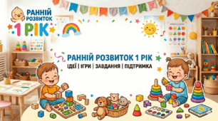 Конспект заняття з раннього розвитку 1 рік. Тема "Дощик"