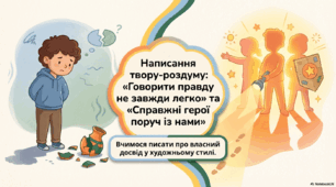 Написання твору-роздуму на тему, пов’язану із життєвим досвідом учнів, у художньому стилі