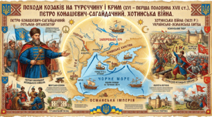 Походи козаків на Туреччину і Крим у XVI — першій половині XVIІ ст. Петро Конашевич- Сагайдачний. Хотинська війна. Ч1