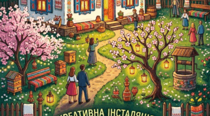 Майстер - клас : Креативна інсталяція "Садок вишневий коло хати"