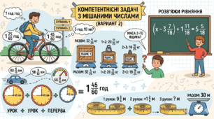 Компетентнісні задачі. Додавання та віднімання мішаних чисел